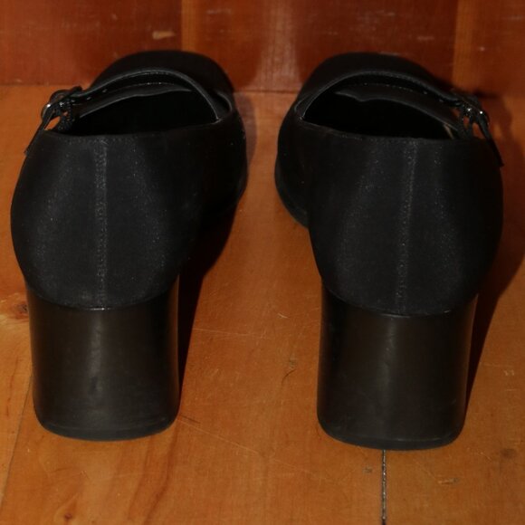 Bandolino Black Fabric MaryJane Square Toe Block Heel Shoes Sz 7 - Picture 6 of 8